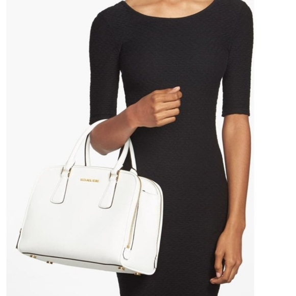 Optic White Michael Kors Reese Satchel - Picture 9 of 9